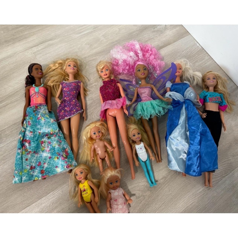 Barbie Fashion Dolls Kids Set of 10 Multicolor Princess Fairy Chelsea Collectibl